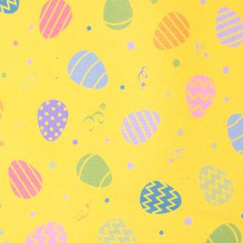 Preview: Bauwoll Druck Bunte Eier auf Gelb von Happy Easter by Swafing 